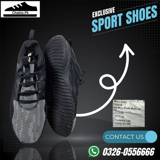 Academy Men’s Black/Grey Sports Sneakers – Size PK 9