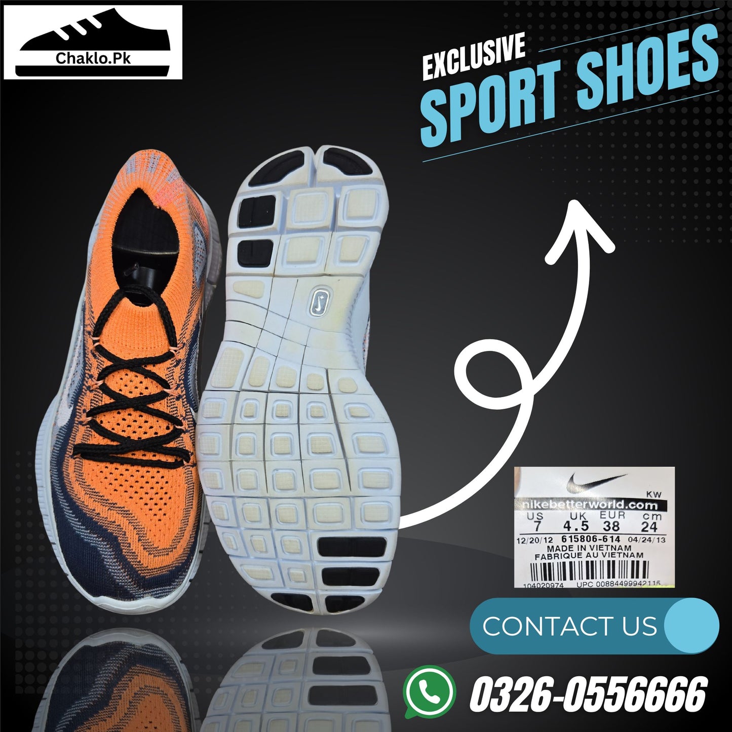 Nike Free Flyknit 2018 Women’s Running Shoes – Orange (615806-614) | Size PK 4.5