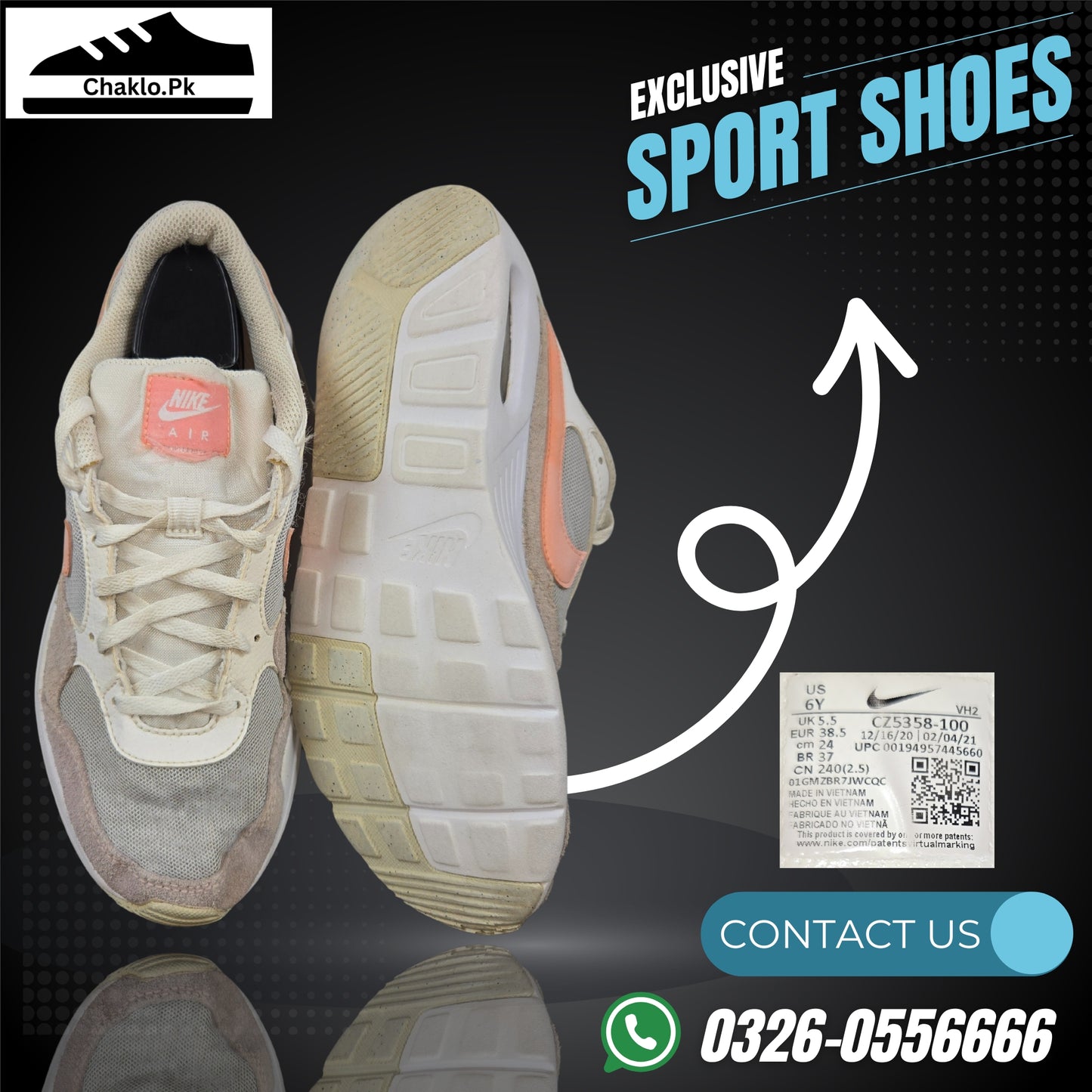 Nike Air Max textile Trainers CZ 5358-100 Crimson Bliss/White US 6Y, UK 5.5, EUR 38.5, PK 5.5