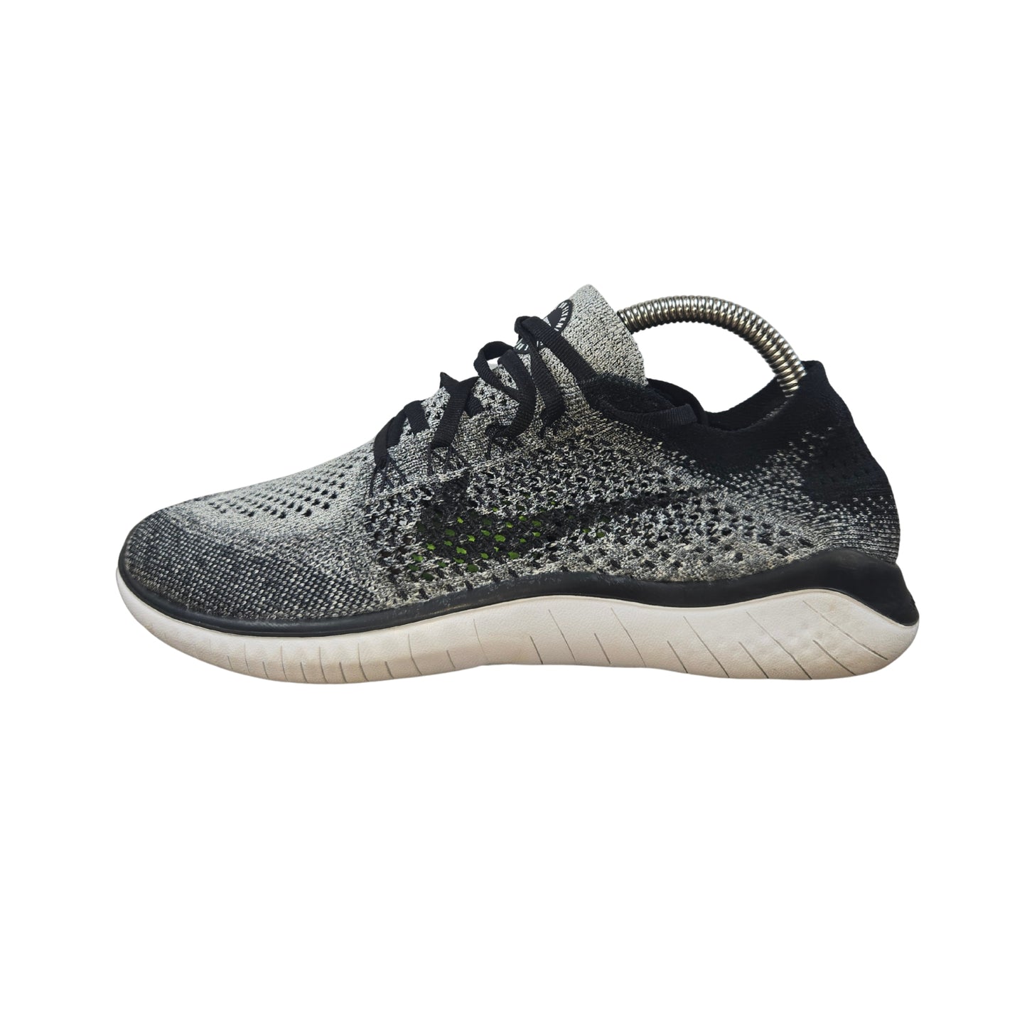 Nike Free RN Flyknit Black/Silver 942839-101 Women's Size 6.5